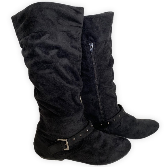 Women’s Black Mid-Calf Suede Boots Sizes 7 & 8 Available - Picture 7 of 8